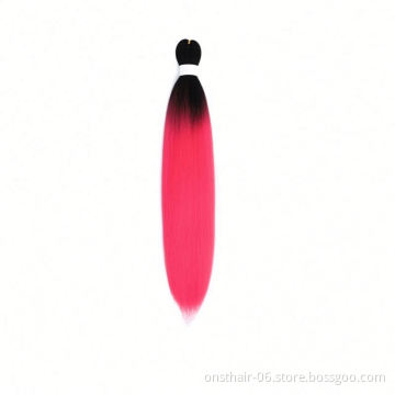 MYZYR Ombre Pink Braiding Hair Extension for Braids 24inch/80g EZ Braid Hair Synthetic Crochet Heat Resistant Fake Hair